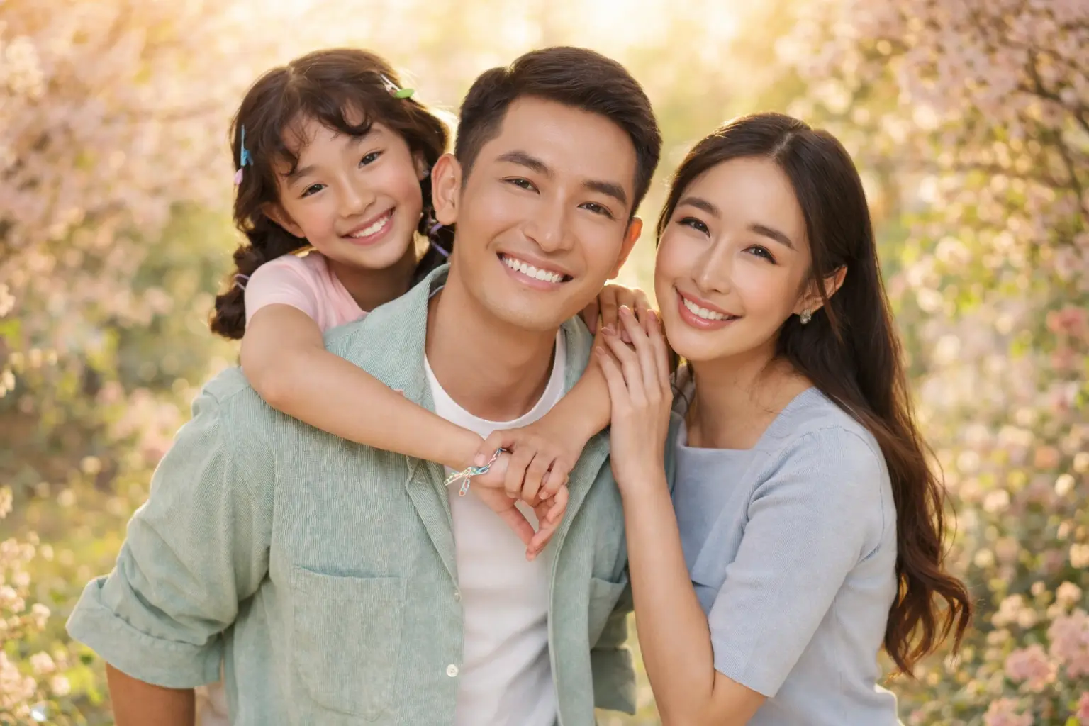 Father and daughter sharing a smile after a family dental visit